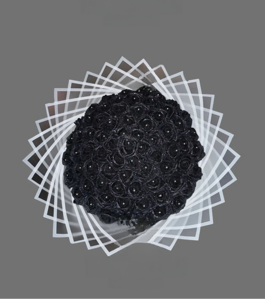 Black Sparkly Eternal Rose