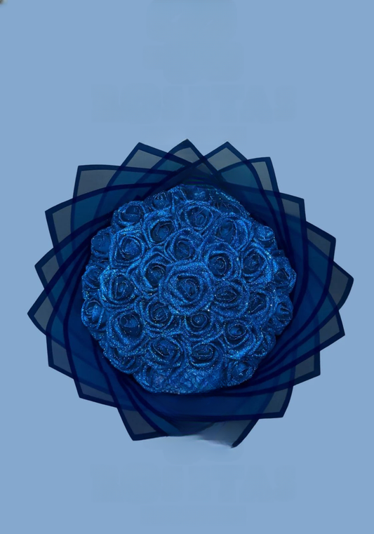 Blue Sparkly Eternal Rose